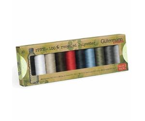 Gutermann 100% Reciclado Poliéster Coser Hilo 100-10 Básico Colorido Carretes