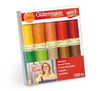 Gutermann 734008-1 Juego de Hilos para Coser (100 m x 10 carretes, Colores variados