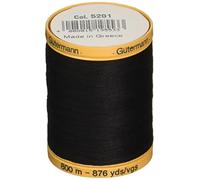 Gutermann 800C-5201 - Hilo de Algodón Natural, color Negro