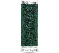 Gutermann 9935 - Hilo de efecto metálico brillante (1 x 100 m) en 6 colores para puntadas decorativas y costuras brillantes (9935 - verde)