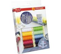 Gutermann Creativ Coselotodo - Caja de 10 bobinas de 100 m, 30 agujas de coser a mano PRYM y 5 agujas de máquina universales SCHMETZ, colores surtidos