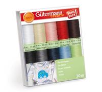 Gutermann Creativ Hilo superfuerte - Juego de 10 bobinas de 30 m, 100% poliéster, para coser a mano y a máquina, universal, colores surtidos
