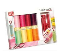 Gutermann Hilo Conjunto con 10 Bobina Titulares, Polyester, Colores Surtidos, 100m