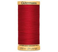 Gutermann Hilo de algodón Natural, 273 Yardas, Rojo, Acrílico, 2.79x5.58x2.79 cm, 250