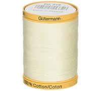 Gutermann Hilo de algodón natural sólido de 800 m, clara de huevo, 800M-919