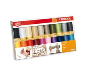 Gutermann - Juego de hilos (100 m), multicolor