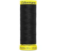 GUTERMANN Maraflex Hilo elástico de alta resistencia para jersey, ropa interior y ropa deportiva, apto para máquina de coser, 150 m (000 negro)