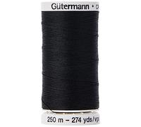 Gütermann Hilo de poliéster Negro de 250 m, 5.5x2.5x2.5 cm