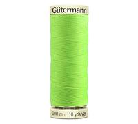 Gutermann Sew All Thread. Bobina de hilo de coser (100 m, 100% poliéster), color verde neón.