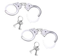 GUTERTOP 2 esposas para niños, de acero auténtico, profesionales, de metal, con 4 llaves para ladrones, juegos de gendarm