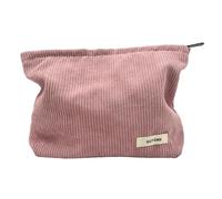 GUTGNK Bolsa de cosméticos de pana para mujer, bolsa de cosméticos de lona de gran capacidad, bolsa de cosméticos de viaje, organizador de accesorios, rosa, Almidón de raíz de loto