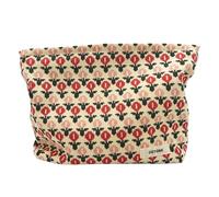 GUTGNK Neceser de pana para mujer, bolsa de cosméticos de lona de gran capacidad, organizador de accesorios, pequeña flor roja, pequeña flor roja, Pequeña flor roja