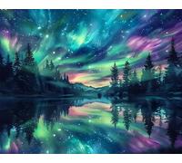 Gutluz Pintura de diamante para adultos, paisaje 5D, pintura de diamantes Aurora, kit de pintura de diamantes como regalo, Navidad, Año Nuevo, kit de manualidades para adultos