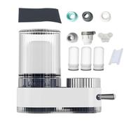 Gutol Purificador de agua para grifo con sistema de cartucho compuesto de 6 capas, cartucho cerámico de carbón de cáscara de coco y 4 cartuchos filtrantes, color blanco.