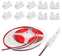 GutReise 3pin 10mm Cable de extensión de tira LED de 5 m 22 AWG + 10 conectores de tira LED sin soldadura para tiras de luces LED (3 pines)