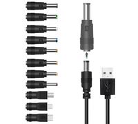 GutReise Cable de alimentación USB a CC, adaptador de 11 conectores para divisor HUB, mini ventiladores, controlador de DJ, luces LED, dispositivos electrónicos, routers, altavoces, LCD, cámaras CCTV,