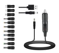 GutReise Cargador de coche de 12 V (máximo 10 A) + cable de alimentación de 5 V CC, con 11 conectores para reproductor de DVD, cámara, GPS, altavoces Bluetooth, ventiladores de afeitadora