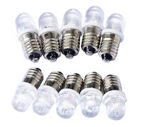 GutReise DC 10pcs E10 12V Blanco cálido Spot bombilla LED Lámparas Light Bulbs + 10pcs E10 Base