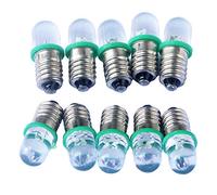 GutReise DC 10pcs E10 3V Verde Spot bombilla LED Lámparas Light Bulbs + 10pcs E10 Con Base