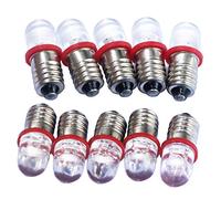 GutReise DC 10pcs E10 6V Rojo Spot bombilla LED Lámparas Light Bulbs + 10pcs E10 Base