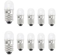 GutReise DC E10 bombillas LED, 10pcs E10 bombillas de repuesto de tornillo en miniatura lámparas LED 0.5Watts 65Lm (blanco frío, 12V)