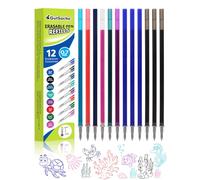 GutSache 12x Recambios Borrables Bolígrafos, Compatible con Legami, 8 Colores, Altura 13 cm, Punta 0,7 mm, Tinta Termosensible, Ideal para la Oficina y la Escuela