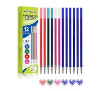 GutSache 12x Recambios Compatible con Legami Bolígrafos [6 Azules, 2 Rojos, 2 Verdes, 2 Rosas], Altura 13 cm, Punta 0,7 mm, Tinta Termosensible, Recambio para Bolígrafo de gel Borrable