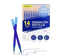 GutSache 14 recambios de tinta de gel borrables de 0,7 mm, color azul, compatible con Pilot FriXion Ball & Clicker & Eberhard Faber, tinta termosensible