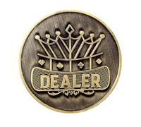 GUTSHOT Botón de distribuidor de alta calidad, botón de aleación de zinc para juegos de póquer con redondo de 2 pulgadas, 0.2 pulgadas de grosor, lujosa experiencia de casino estilo Las Vegas en casa