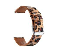 Gutsii 20/22mm Reloj inteligente para hombre y mujer, correa de reloj de piel de vaca con estampado de leopardo colorido y pasador de resorte de liberación rápida