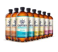 Gutsy Captain Kombucha 8x1l - Bebida Probiótica Naturalmente Fermentada, Sin Aditivos ni Conservantes, Sin Colorantes ni Sabores Artificiales, Sin Pasteurizar, Vegan - 8 x 1000ml MixBox