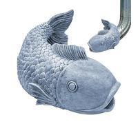 Gutter Boquilla - Disparador de escultura de pescado realista, expansión decorativa, bloque dinámico de flujo de agua, accesorio de drenaje exterior, dispositivo de jardín al aire libre | Escultura