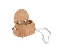 GUTUYEHKEA Cesta for Bicicleta, Cesta for Guardar Bicicletas, pequeña de bambú Tejida a Mano, Mimbre for Picnic, Mochila Paja, Multiusos