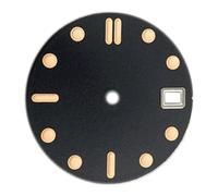 GUTUYEHKEA Esfera mecánica, Esfera Verde Luminosa, Piezas de Reloj, esferas Superficie, 28,5 mm, Repuesto for Movimiento NH35 NH36/4R/7S(Black Orange)