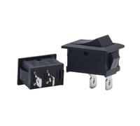 GUTUYEHKEA Interruptor Basculante De 2 Pines 15 * 21 Mm, 6A 250 V, Fuente Alimentación CA 10 A 125, KCD101 KCD-101, Negro(10 pcs)