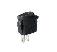 GUTUYEHKEA Interruptor Basculante Redondo SPST De Encendido Y Apagado 2 Posiciones, 16mm, Pines, 3A/250V, 6A/125V CA, Negro, RS601H, Luz Roja(2p Black)