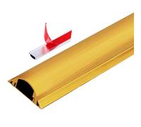 GUTUYEHKEA Protector De Cubierta Cable Piso, Canalización Autoadhesiva Aleación Aluminio, Varios Tamaños, 1 M/3,3 Pies Longitud for Cables TV En Interiores Y Exteriores(Gold-No.3-W-28mm(1-1/10in))