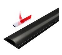 GUTUYEHKEA Protector De Cubierta Cable Piso, Canalización Autoadhesiva Aleación Aluminio, Varios Tamaños, 1 M/3,3 Pies Longitud for Cables TV En Interiores Y Exteriores(Black-No.3-W-28mm(1-1/10in))