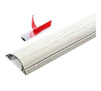 GUTUYEHKEA Protector De Cubierta Cable Piso, Canalización Autoadhesiva Aleación Aluminio, Varios Tamaños, 1 M/3,3 Pies Longitud for Cables TV En Interiores Y Exteriores(White-No.3-W-28mm(1-1/10in))