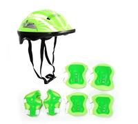 GutView Casco infantil 7 en 1 con equipo deportivo, rodilleras, coderas, muñequeras, casco de bicicleta para niños de 3 a 8 años, niños, niñas, ciclismo, monopatín, patinaje sobre ruedas (verde)