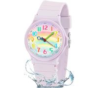 GUUMUXIN Reloj Analógico para Niños y Niñas, Relojes Cronógrafo de Aprendizaje Sumergible 30 Metros con Correa de TPU Suave, Reloj Deportivo al Aire Libre para Niño de 4 a 12 Años