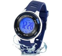GUUMUXIN Reloj Digital para Niños, Relojs Deportivo con 7 Luces Indicadoras de Color, Pantalla de Reloj Acrílica, Resistente al Agua hasta 3 ATM, Relojs de Pulsera para Niñas y Niños