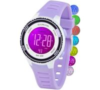 GUUMUXIN Relojs Digital para Niños, Reloj Deportivo con 7 Luces Indicadoras de Color, Pantalla de Reloj Acrílica, Resistente al Agua hasta 3 ATM, Relojs de Pulsera para Niñas y Niños