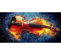 Guuogxan Pintar por Numeros Adultos Guitarra de fuego, Cuadros para Pintar por Numeros, Kit de Pintura al Oleo de Lienzo DIY, Pigmento Acrílico, Decoración para el Hogar 200x100cm Sin Marco d-418