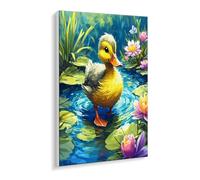 Guuogxan Pintar por Numeros Adultos Pato, Cuadros Numeros Pigmento Acrílico, DIY Pintura por Numeros Kit Manualidades Adultos, Decoración para el Hogar Regalo de pared 90 x 120 cm (sin marco) q-739