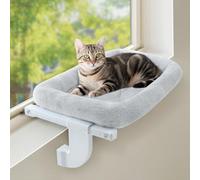GUUSII HOME Hamaca Cama Gato Ventana para Gatos Camita Amaca Colgante Interior Gatito Grande Ajustable Sin Taladros ni Ventosas Fácil de Montar y Mover Soporta hasta 18kg(Gris,M)