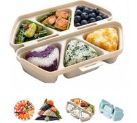 GUUTHQOR 6 in 1 Onigiri Mold,triangle Rice Ball Onigiri Molds,Plastic Bento Box for Making and Storing Sushi,Easy To Store Carry and Clean,for Picnics, Office Meals, Etc (white)