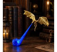 GUUTHQOR Dragon Bookshelf Nook Light,dragon Flame Book Nook (D,L) | 3D Printed Fire-Breathing Fantasy Shelf Decor,Warm Bookcase Lamp for Desk, Shelf & Home Decor, for Halloween