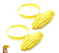 GUUTHQOR Funny Hands-Free Hand Shade Hat,Palm-Sized Sun Hat,3D Printed Funny Hand Headband Sun Stop Hat, Joke Presents for Men/Women, for Beach, Walking, Travel (2pcs)