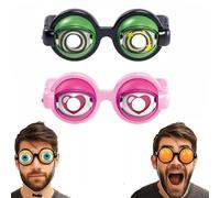 GUUTHQOR Winking Eye Glasses,Winking Glasses,Funny Glasses With Winking Eye Mechanism,Halloween Trick Funny Eyes Glasses,For Dress Up Party Birthday Photography Role Play Themed Events (B+D)